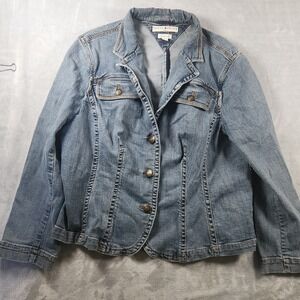 TOMMY HILFIGER Woman Womens Denim Jacket Blue‎ Size 1X Button-Up Pockets VTG